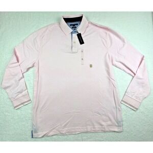 NEW Men's Tommy Hilfiger Size XL Long Sleeve Polo Shirt Pink Pullover